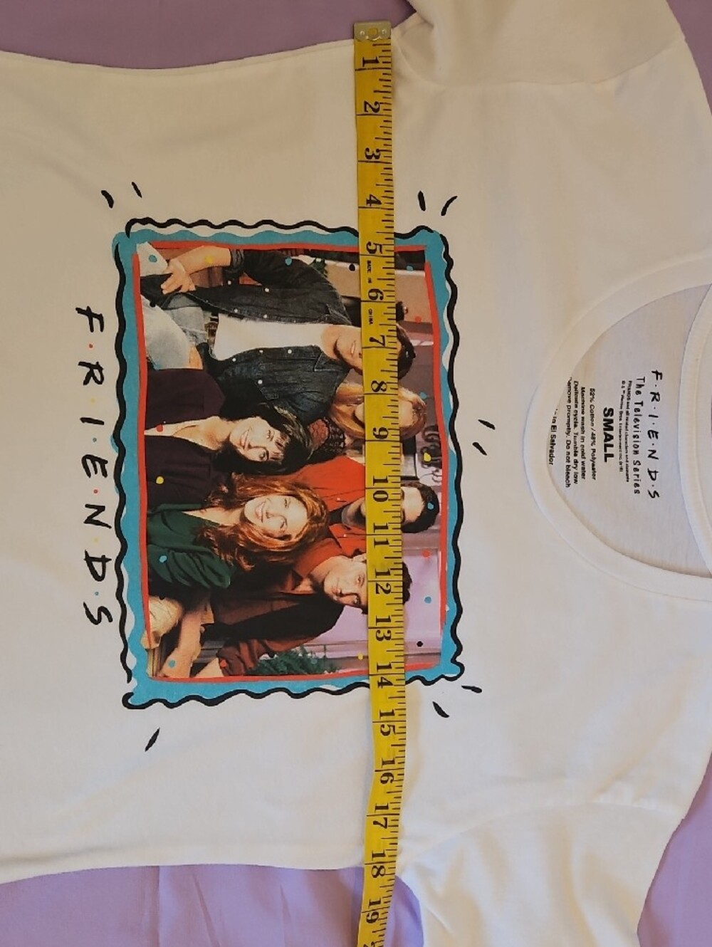 FRIENDS White Tee with Colorful Cast Portrait Graphic - Picture 2 of 5